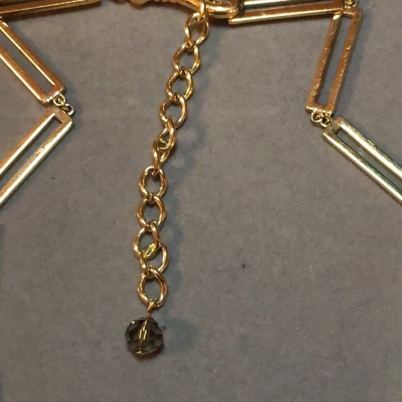 AKKAD Crystal Pave Gold Tone & Black Enamel Statement Necklace - Picture 10 of 16